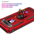 For LG K61 Shockproof TPU + PC Protective Case with 360 Degree Rotating Holder(Red)
