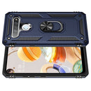 For LG K61 Shockproof TPU + PC Protective Case with 360 Degree Rotating Holder(Blue)