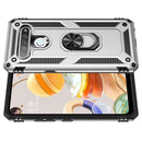 For LG K61 Shockproof TPU + PC Protective Case with 360 Degree Rotating Holder(Silver)