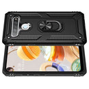 For LG K61 Shockproof TPU + PC Protective Case with 360 Degree Rotating Holder(Black)
