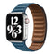 For Apple Watch Series 7 45mm / 6 & SE & 5 & 4 44mm / 3 & 2 & 1 42mm Leather Watch Band (Aqua Blue)