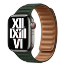 For Apple Watch Series 7 45mm / 6 & SE & 5 & 4 44mm / 3 & 2 & 1 42mm Leather Watch Band (Cedar Green)