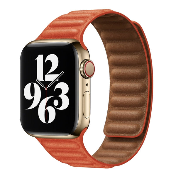 For Apple Watch Series 7 45mm / 6 & SE & 5 & 4 44mm / 3 & 2 & 1 42mm Leather Watch Band (Rose Jaipur)