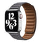 For Apple Watch Series 7 45mm / 6 & SE & 5 & 4 44mm / 3 & 2 & 1 42mm Leather Watch Band (Grey)