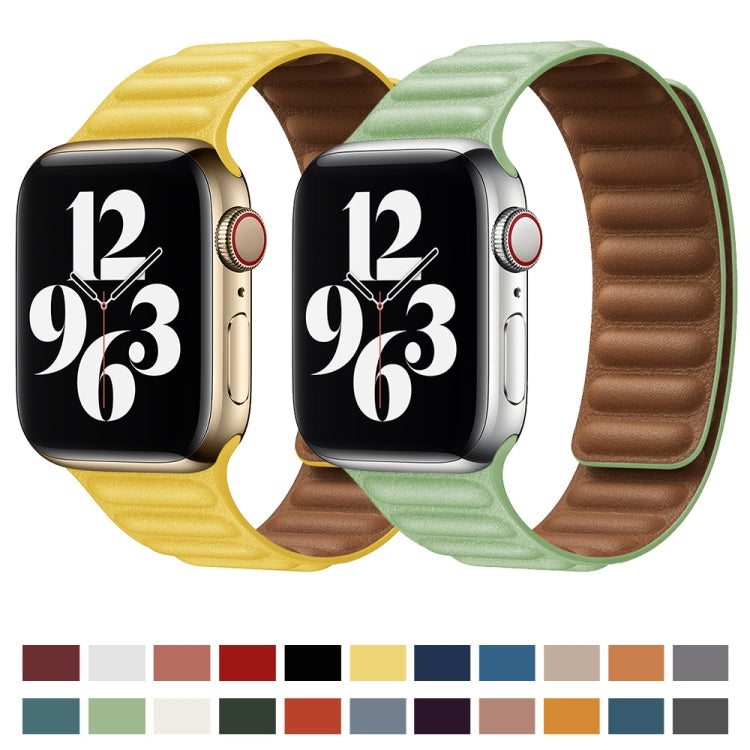 For Apple Watch Series 7 45mm / 6 & SE & 5 & 4 44mm / 3 & 2 & 1 42mm Leather Watch Band (Grey)