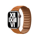 For Apple Watch Series 7 41mm / 6 & SE & 5 & 4 40mm / 3 & 2 & 1 38mm Leather Watch Band (Golden Brown)