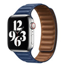 For Apple Watch Series 7 41mm / 6 & SE & 5 & 4 40mm / 3 & 2 & 1 38mm Leather Watch Band (Midnight Blue)