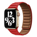 For Apple Watch Series 7 41mm / 6 & SE & 5 & 4 40mm / 3 & 2 & 1 38mm Leather Watch Band (Red)