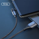 ZFXCT-WYA0G 3A USB to USB-C / Type-C 180 Degree Rotating Elbow Charging Cable, Length:2m(Grey)