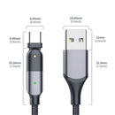 ZFXCT-WYA0G 3A USB to USB-C / Type-C 180 Degree Rotating Elbow Charging Cable, Length:2m(Grey)