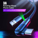ZFXCT-WYA0G 3A USB to USB-C / Type-C 180 Degree Rotating Elbow Charging Cable, Length:2m(Grey)