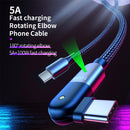 FXCTL-WYA0G 100W 5A USB-C / Type-C to Type-C 180 Degree Rotating Elbow Fast Charging Cable, Length:2m(Grey)
