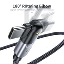 FXCTL-WYA0G 100W 5A USB-C / Type-C to Type-C 180 Degree Rotating Elbow Fast Charging Cable, Length:2m(Grey)