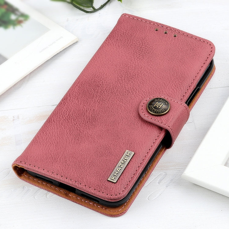 For Samsung Galaxy M51 (Side Fingerprint Version) KHAZNEH Cowhide Texture Horizontal Flip Leather Case with Holder & Card Slots & Wallet(Pink)