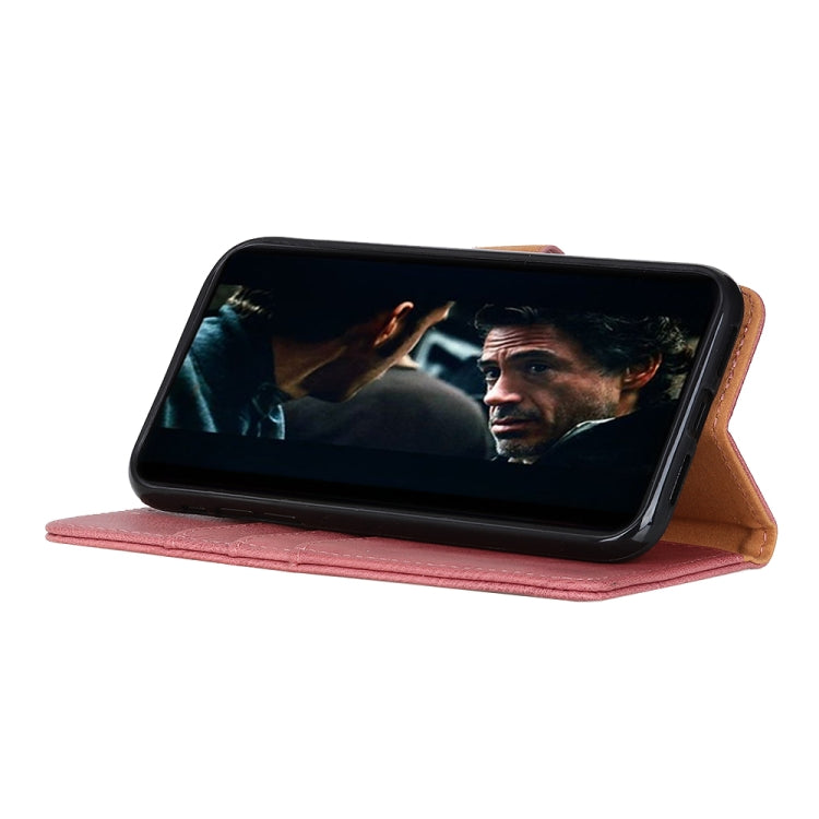 For Samsung Galaxy M51 (Side Fingerprint Version) KHAZNEH Cowhide Texture Horizontal Flip Leather Case with Holder & Card Slots & Wallet(Pink)