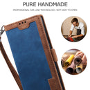 For Samsung Galaxy Note 20 Ultra Retro Splicing Horizontal Flip Leather Case with Card Slots & Holder & Wallet(Blue)
