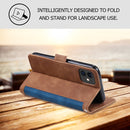 For iPhone 12 mini Retro Splicing Horizontal Flip Leather Case with Card Slots & Holder & Wallet(Blue)