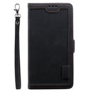 For iPhone 12 / 12 Pro Retro Splicing Horizontal Flip Leather Case with Card Slots & Holder & Wallet(Black)
