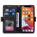 For iPhone 12 / 12 Pro Retro Splicing Horizontal Flip Leather Case with Card Slots & Holder & Wallet(Red)