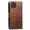 For iPhone 12 Pro Max Retro Splicing Horizontal Flip Leather Case with Card Slots & Holder & Wallet(Grey)