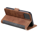 For iPhone 12 Pro Max Retro Splicing Horizontal Flip Leather Case with Card Slots & Holder & Wallet(Grey)