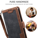 For iPhone 12 Pro Max Retro Splicing Horizontal Flip Leather Case with Card Slots & Holder & Wallet(Grey)