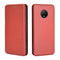 For Doogee X95 Carbon Fiber Texture Horizontal Flip TPU + PC + PU Leather Case with Card Slot & Lanyard(Brown)