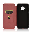 For Doogee X95 Carbon Fiber Texture Horizontal Flip TPU + PC + PU Leather Case with Card Slot & Lanyard(Brown)