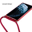For iPhone 12 / 12 Pro Transparent TPU Protective Case with Lanyard & Card Slot(Black)