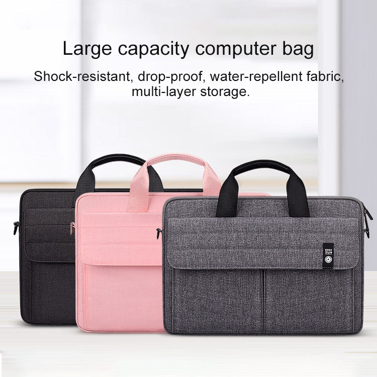 ST08 Handheld Briefcase Carrying Storage Bag without Shoulder Strap for 15.4 inch Laptop(Black)