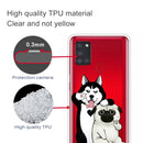 For Samsung Galaxy A21s Shockproof Painted Transparent TPU Protective Case(Selfie Dog)
