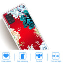 For Samsung Galaxy A21s Shockproof Painted Transparent TPU Protective Case(Gem Flower)