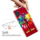 For Samsung Galaxy A21s Shockproof Painted Transparent TPU Protective Case(Oil Painting Tree)