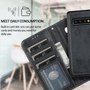 For Samsung Galaxy S10 Retro 2 in 1 Detachable Magnetic Horizontal Flip TPU + PU Leather Case with Holder & Card Slots & Photo Frame & Wallet(Black)