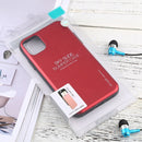 For iPhone 12 mini GOOSPERY SKY SLIDE BUMPER TPU + PC Sliding Back Cover Protective Case with Card Slot(Red)
