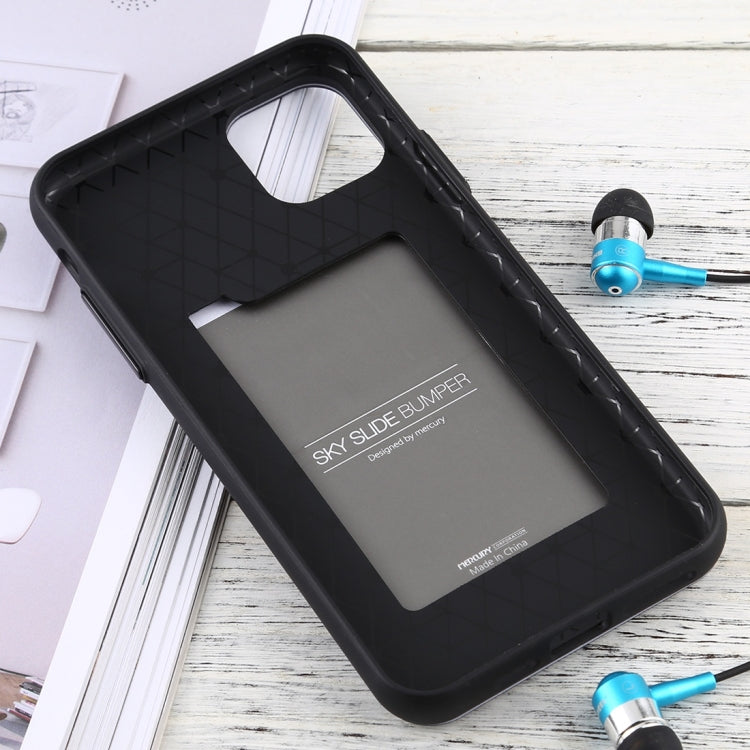 For iPhone 12 Pro Max GOOSPERY SKY SLIDE BUMPER TPU + PC Sliding Back Cover Protective Case with Card Slot(Dark Blue)