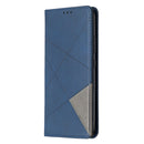 For OPPO Realme C11 Rhombus Texture Horizontal Flip Magnetic Leather Case with Holder & Card Slots(Blue)