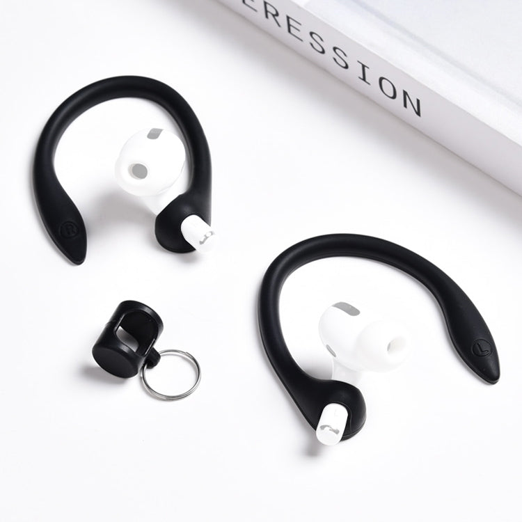 For AirPods 1 / 2 / AirPods Pro / Huawei FreeBuds 3 Wireless Earphones Silicone Anti-lost Lanyard Ear Hook(Black)
