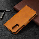 For OPPO Reno4 Pro 5G Retro Lambskin Texture Pure Color Horizontal Flip PU Leather Case, with Holder & Card Slots & Wallet & Lanyard(Yellow)