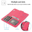 For iPhone SE 2022 / SE 2020 / 8 / 7 KLT888-2 Retro 2 in 1 Detachable Magnetic Horizontal Flip TPU + PU Leather Case with Holder & Card Slots & Photo Frame & Wallet(Rose Red)