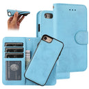 For iPhone SE 2022 / SE 2020 / 8 / 7 KLT888-2 Retro 2 in 1 Detachable Magnetic Horizontal Flip TPU + PU Leather Case with Holder & Card Slots & Photo Frame & Wallet(Sky Blue)