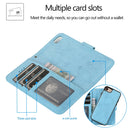 For iPhone SE 2022 / SE 2020 / 8 / 7 KLT888-2 Retro 2 in 1 Detachable Magnetic Horizontal Flip TPU + PU Leather Case with Holder & Card Slots & Photo Frame & Wallet(Sky Blue)