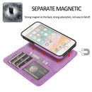 For iPhone SE 2022 / SE 2020 / 8 / 7 KLT888-2 Retro 2 in 1 Detachable Magnetic Horizontal Flip TPU + PU Leather Case with Holder & Card Slots & Photo Frame & Wallet(Purple)