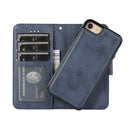 For iPhone SE 2022 / SE 2020 / 8 / 7 KLT888-2 Retro 2 in 1 Detachable Magnetic Horizontal Flip TPU + PU Leather Case with Holder & Card Slots & Photo Frame & Wallet(Dark Blue)