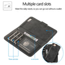 For iPhone SE 2022 / SE 2020 / 8 / 7 KLT888-2 Retro 2 in 1 Detachable Magnetic Horizontal Flip TPU + PU Leather Case with Holder & Card Slots & Photo Frame & Wallet(Black)