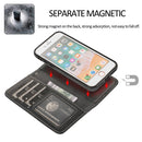 For iPhone SE 2022 / SE 2020 / 8 / 7 KLT888-2 Retro 2 in 1 Detachable Magnetic Horizontal Flip TPU + PU Leather Case with Holder & Card Slots & Photo Frame & Wallet(Black)