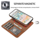 For iPhone SE 2022 / SE 2020 / 8 / 7 KLT888-2 Retro 2 in 1 Detachable Magnetic Horizontal Flip TPU + PU Leather Case with Holder & Card Slots & Photo Frame & Wallet(Brown)