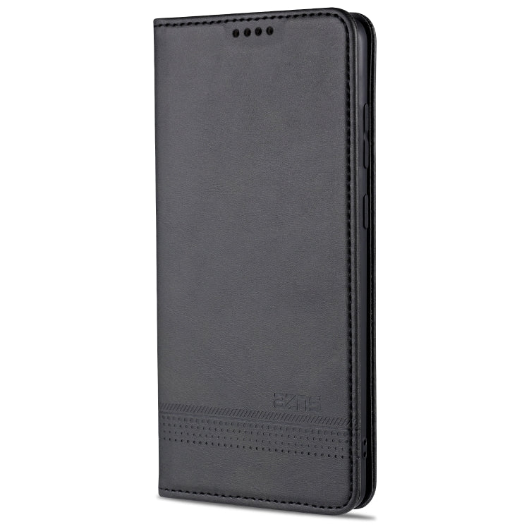 For Samsung Galaxy Note 10 Lite AZNS Magnetic Calf Texture Horizontal Flip Leather Case with Card Slots & Holder & Wallet(Black)