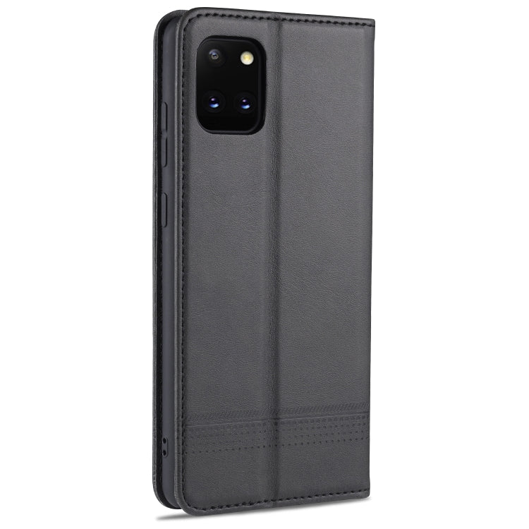 For Samsung Galaxy Note 10 Lite AZNS Magnetic Calf Texture Horizontal Flip Leather Case with Card Slots & Holder & Wallet(Black)