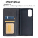 For Samsung Galaxy S20 FE 5G / S20 Lite Rhombus Texture Horizontal Flip Magnetic Leather Case with Holder & Card Slots(Black)